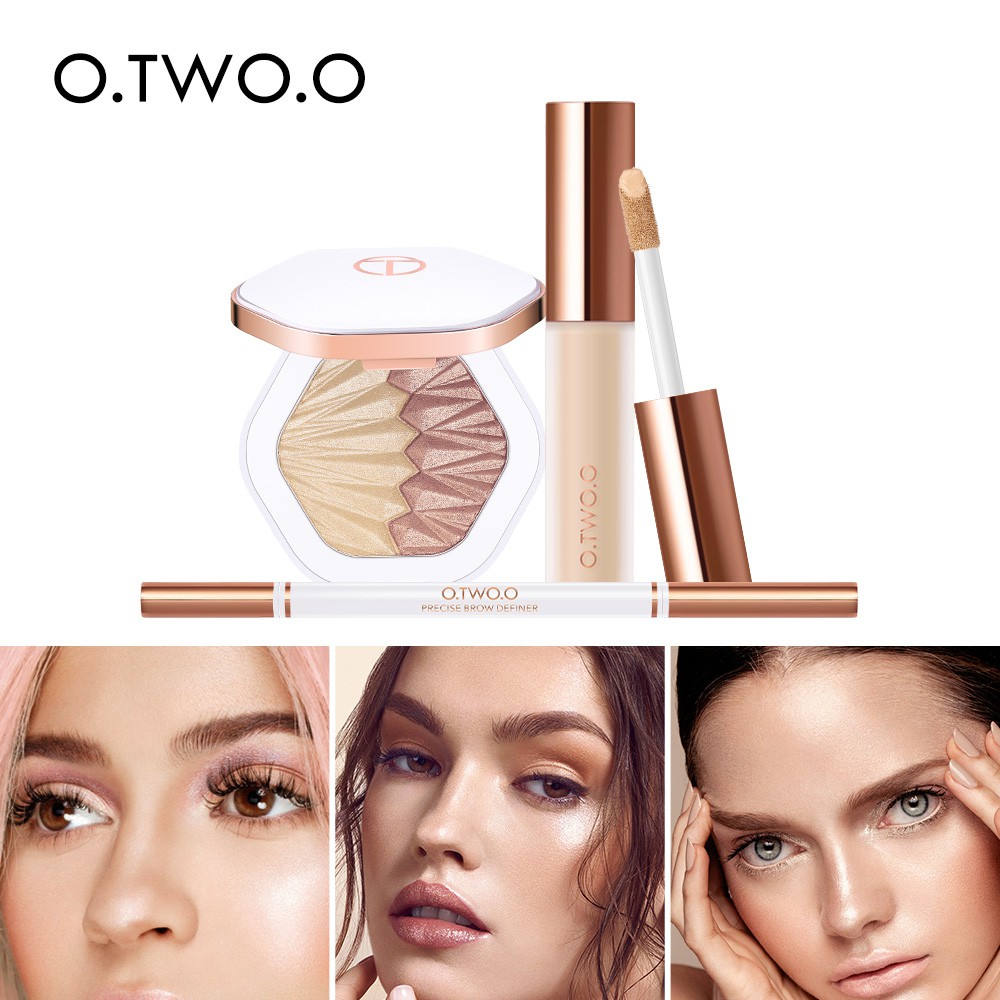 Set Dụng Cụ Trang Điểm O.TWO.O Gồm Bút Kẻ Mày + Phấn Bắt Sáng 2 Trong 1 + Kem Che Khuyết Điểm Dạng Lỏng 136g | BigBuy360 - bigbuy360.vn