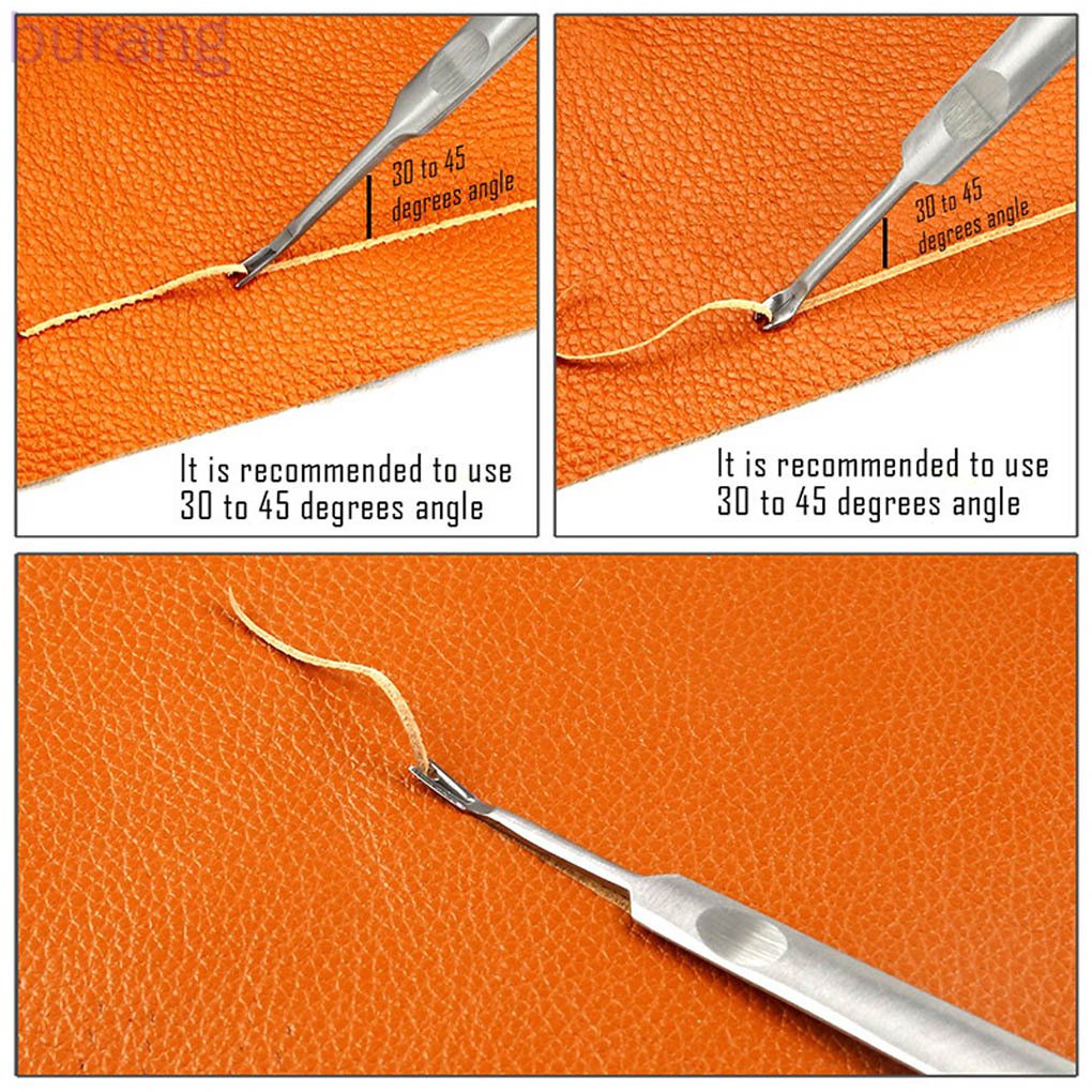 3pcs U V Shaped Stitching Groover DIY Craft Tool Working Hand Leather Edge Skiving Leathercraft Tool Kit