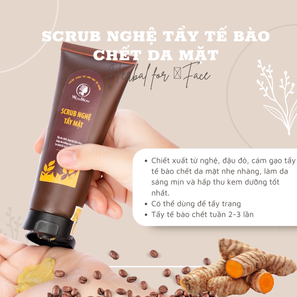 Scrub Nghệ Tẩy da chết mặt WonMom 70gr