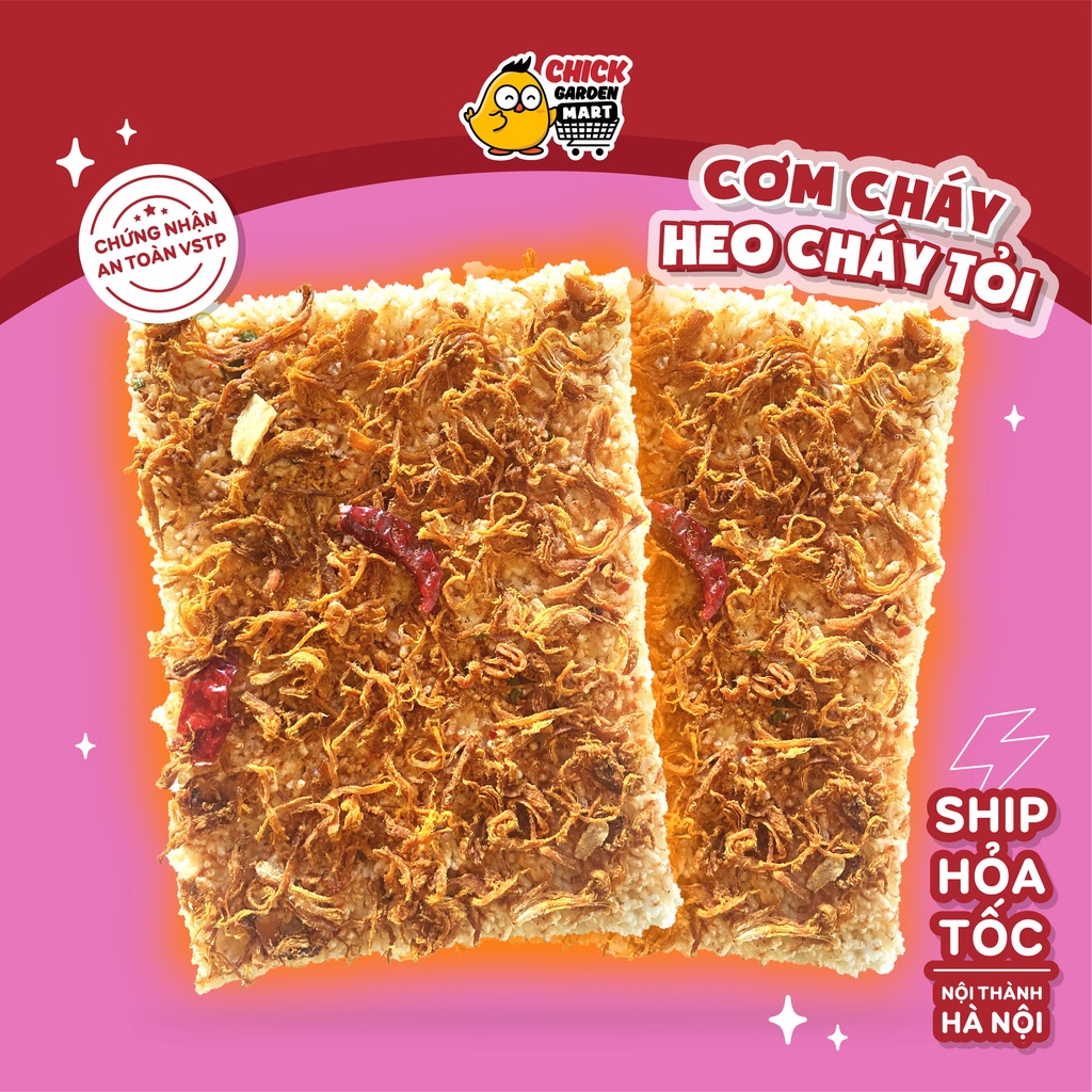 (Rẻ Vô Địch) Cơm Cháy Heo Cháy Tỏi Chick Garden - Heo Cháy Tỏi - Ngon Giòn Đặc Biệt