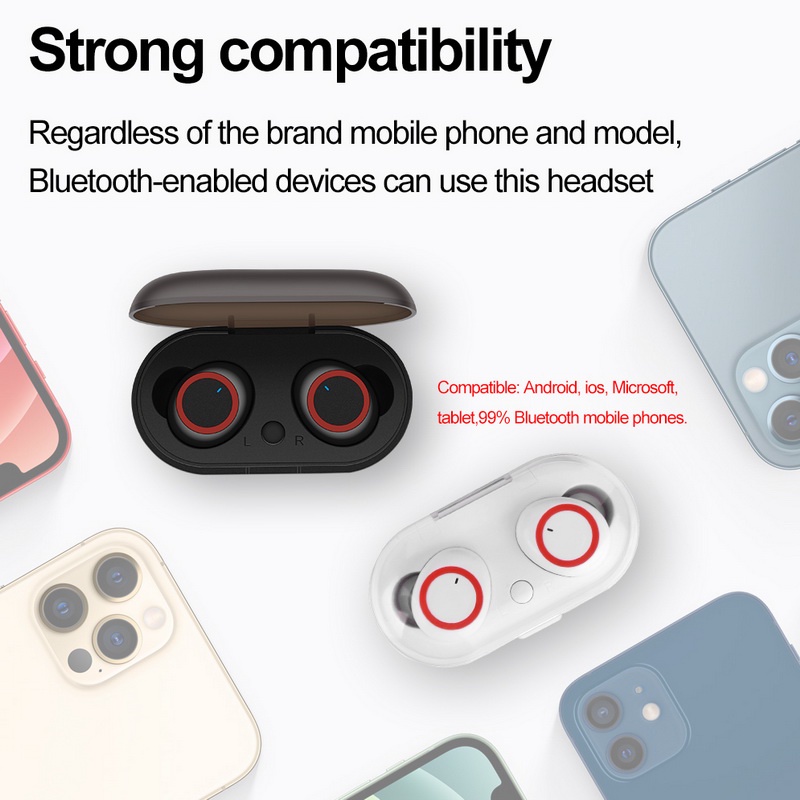Tai nghe không dây TWITCH Y50 bluetooth 5.0 âm thanh nổi 9D chống thấm nước có hộp sạc thông minh