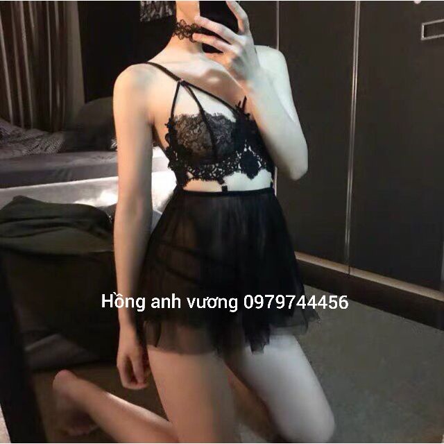 váy ngủ đầm ngủ ren ngực sexy gợi cảm