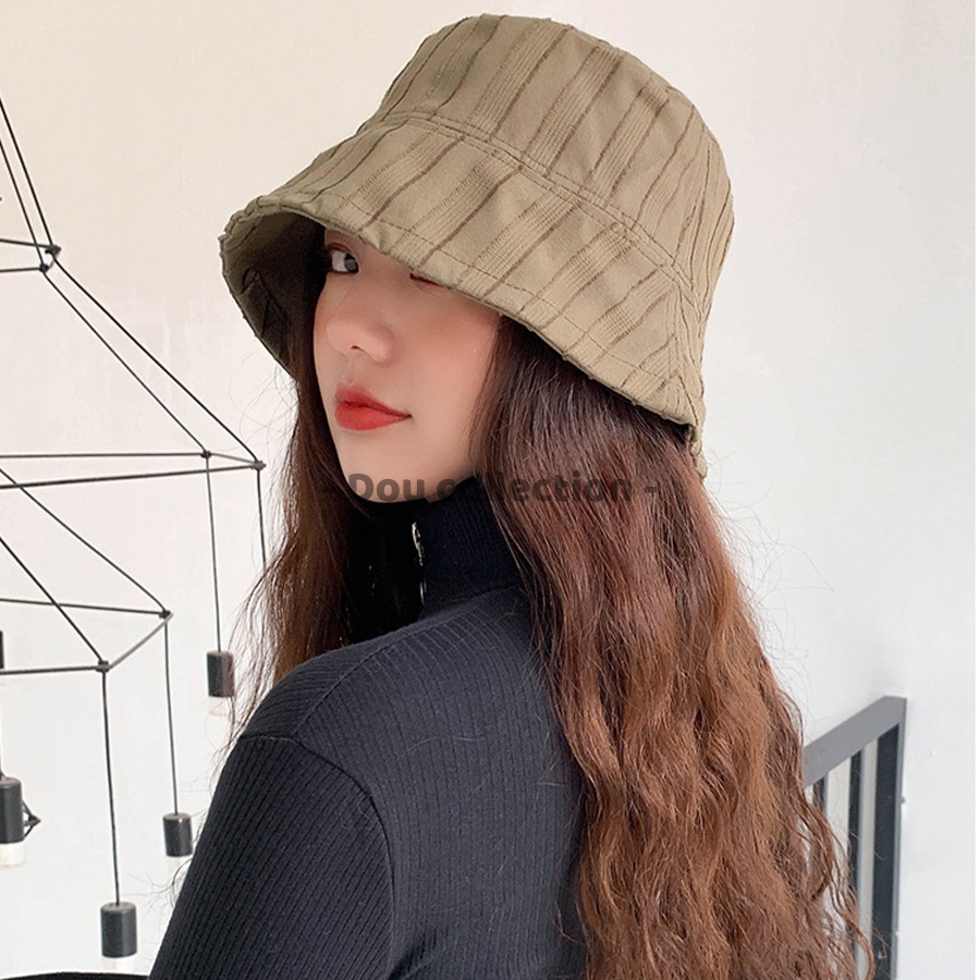 [Nowship2h] Mũ bucket (Mũ xô) Unisex Retro trơn phong cách Nhật Bản - Chất Liệu Cotton - Mã NV036