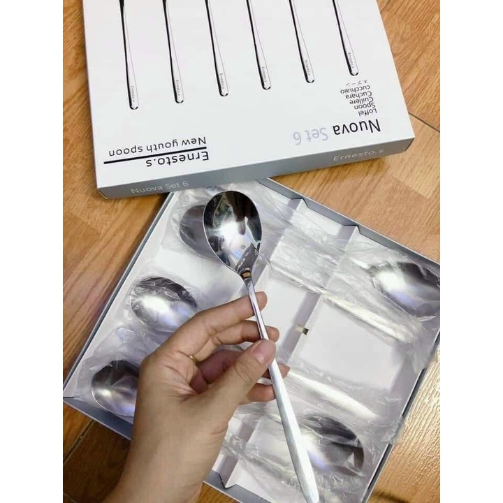 Set 6 THÌA ĐỨC INOX NOUVA cao cấp bền đẹp siêu tiện lợi cho gia đình