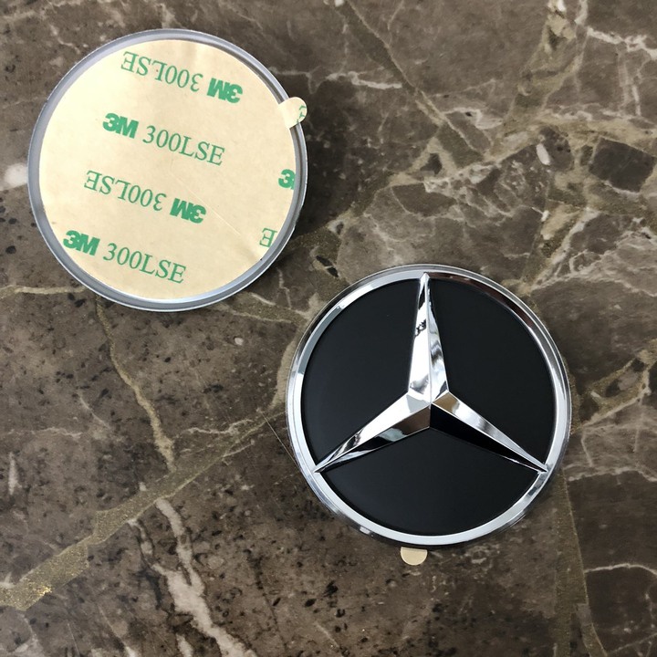 Logo biểu tượng vô lăng xe ô tô Mercedes - Đường kính 52mm và đường kính 57mm