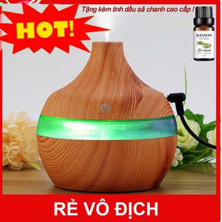 Bình xông Tinh Dầu lớn 300ml , Máy phun sương, Máy khuyêch tán tinh dầu + Tặng tinh dầu xả chanh 10ml