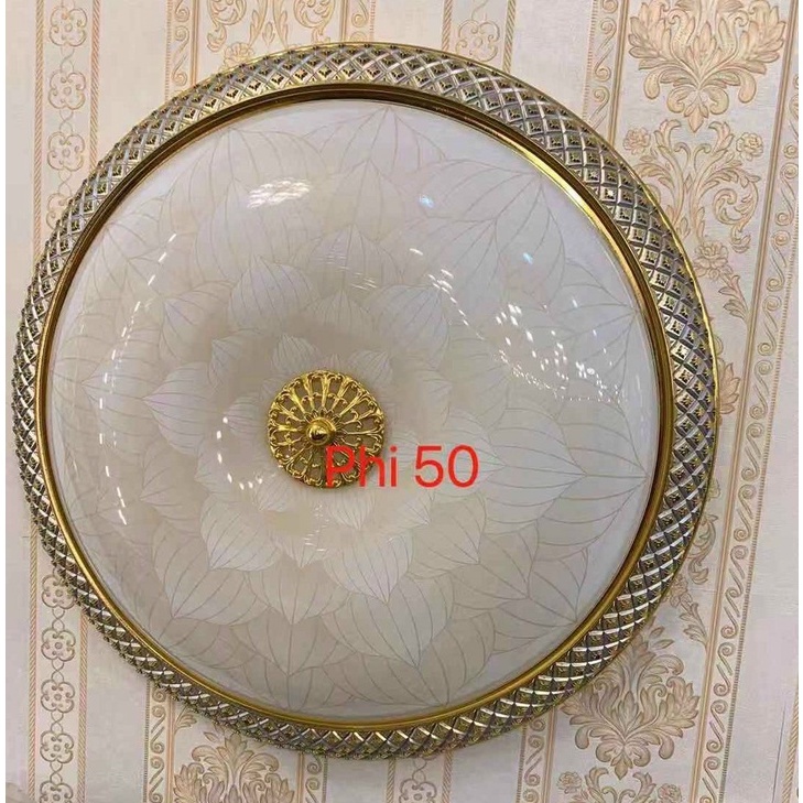 Đèn Ốp Trần Trang Trí Phòng Khách Phi 500mm, Đèn Led Ốp Trần Nổi 3 Chế Độ Ánh Sáng