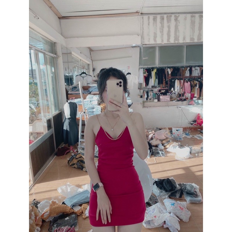 ĐẦM BODY Phối Xích Hottrend ( ảnh thật mẫu mặc)