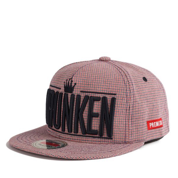 Mũ snapback Mũ hiphop Premi3r DRUNKEN MULTICHECK red/navy Mũ Lưỡi Trai Phong Cách Hiphop Cho Nam