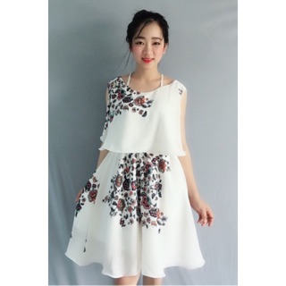 Đầm trắng hoa ảnh thật