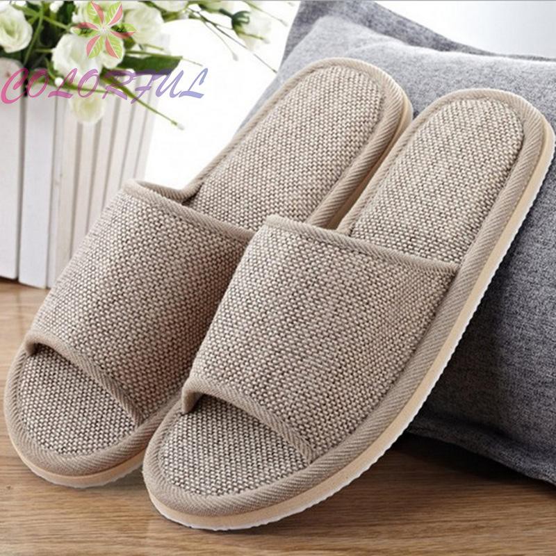 Womens Slipper Indoor Comfortable Slippers Flat Flats Open Toe Low Heel Couples Ladies Sandals Comfort Slipper