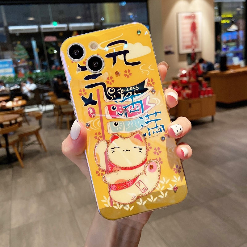 Ốp Điện Thoại Hình Mèo May Mắn Cho Apple iPhone 7 8 Plus X XR Xs 11 12 13 pro max