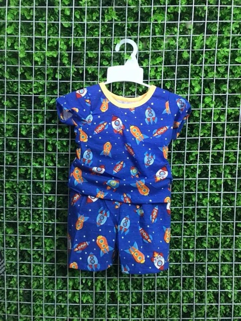 (giá xả)Bộ cotton 4c ngộ nghĩnh cộc tay bé trai 8-22kg