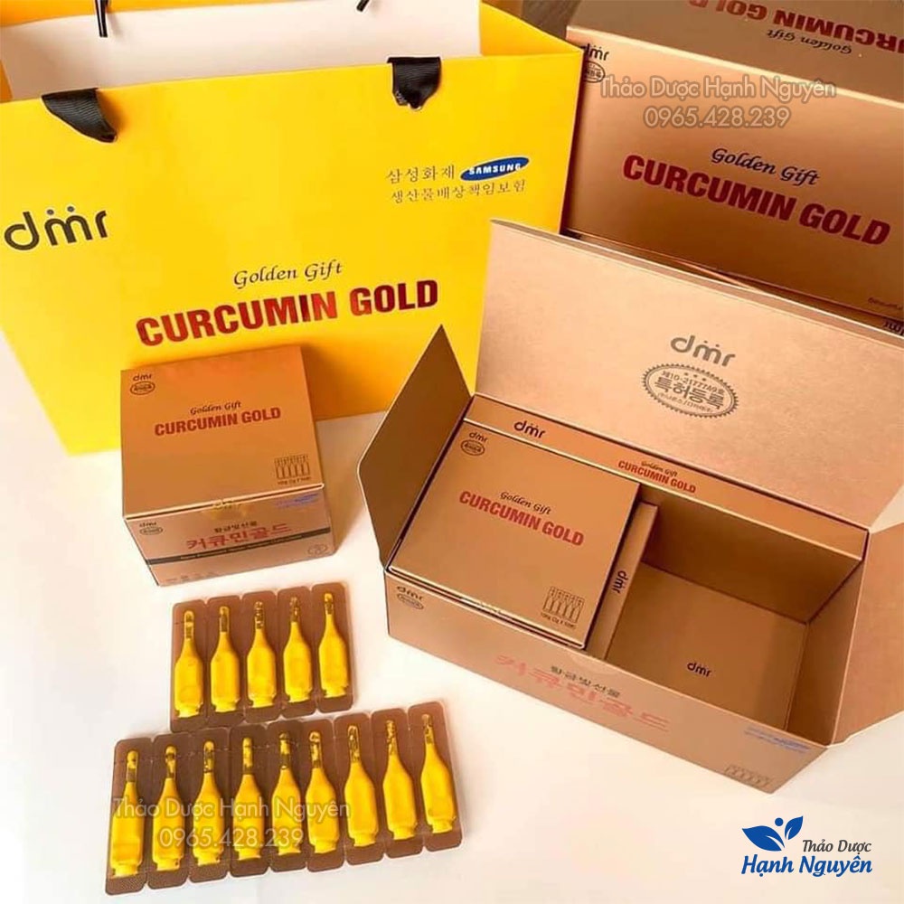 Tinh nghệ NANO CURCUMIN GOLD (đẹp da, giữ dáng, chống lão hóa) Hộp 100 ống - Thảo Dược Hạnh Nguyên