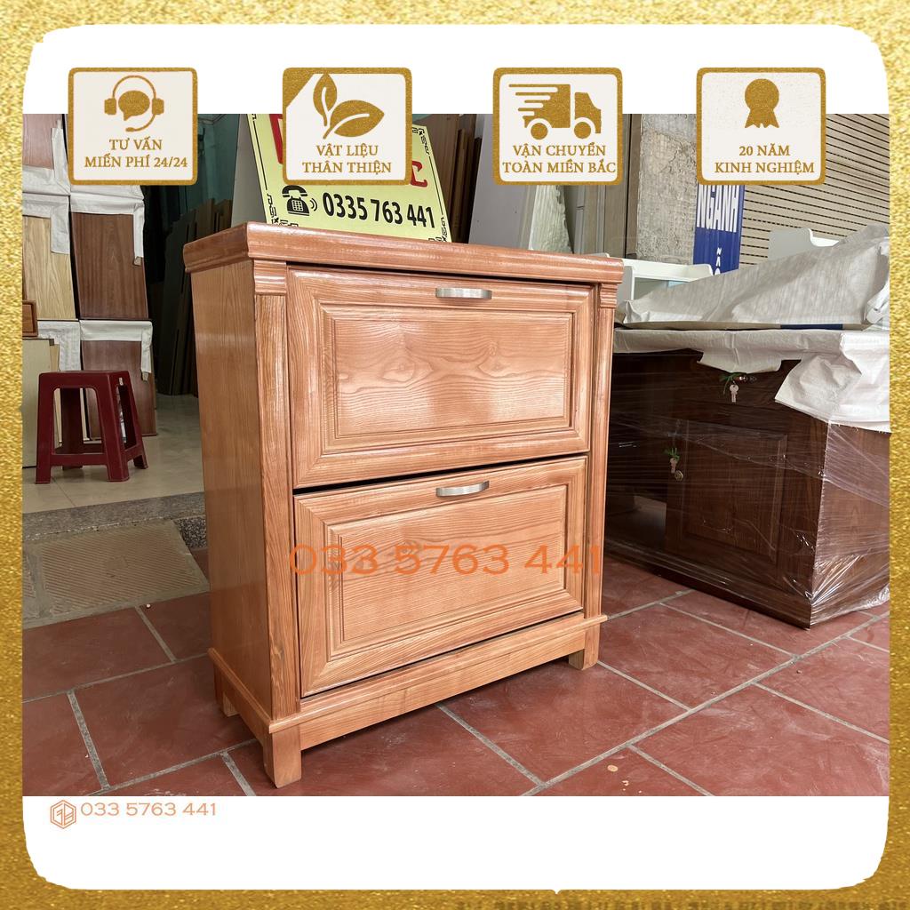Tủ giày gỗ sồi thiết kế cánh xoay thông minh có 3 kích thước, phù hợp mọi không gian