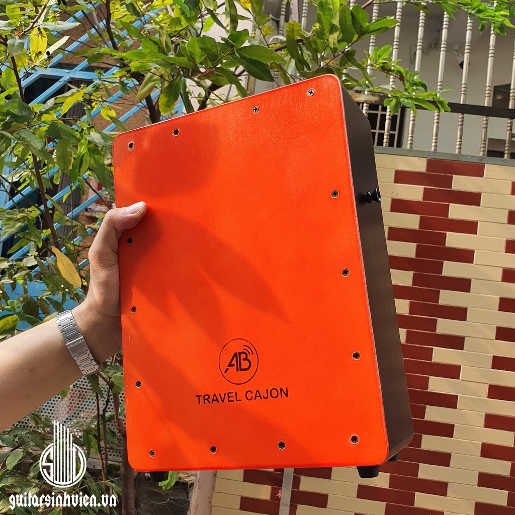 Trống cajon mini AB hot trend - Trống 30cmx23cmx11cm - Tặng dây đeo - Bảo hành 6 tháng