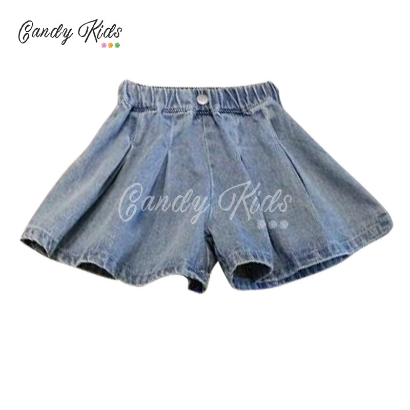 Quần Giả Váy Denim Ống Rộng Cho Bé Gái (5-11 Tuổi)