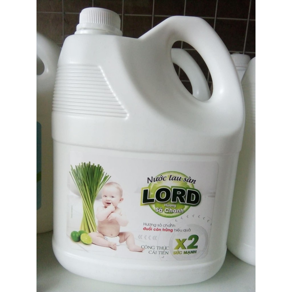 Nước lau sàn lord 3.8kg hương sả chanh và hương hoa lily