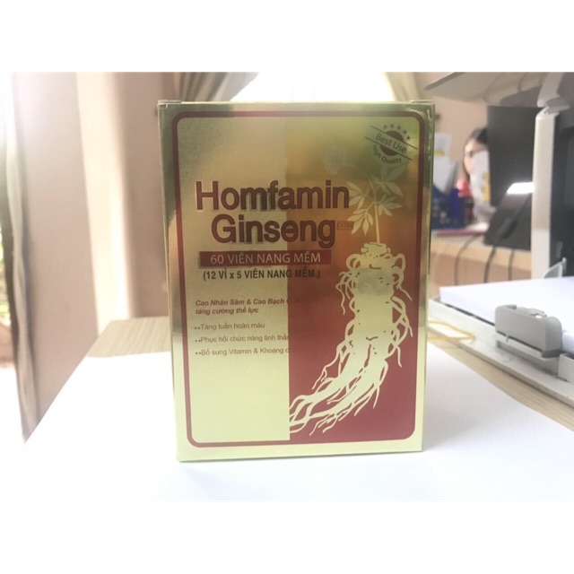 Sâm Homfamin Ginseng bổ sung vitamin và khoáng chất bồi bổ cơ thể tăng cường sức đề kháng người suy nhược cơ thể.
