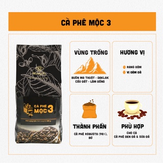 Cà Phê Mộc 3 500g hương vị đậm đà, rang đậm, Cà Phê Truyền Thống Phương Vy Coffee