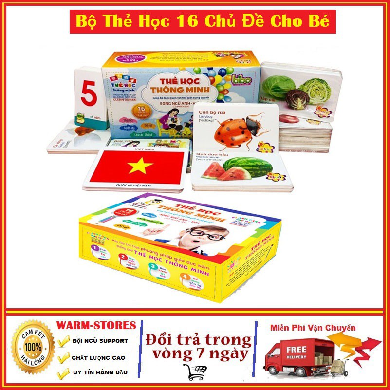 Bộ Thẻ Học Thông Minh 16 Chủ Đề Cho Bé - Hàng Loại 1