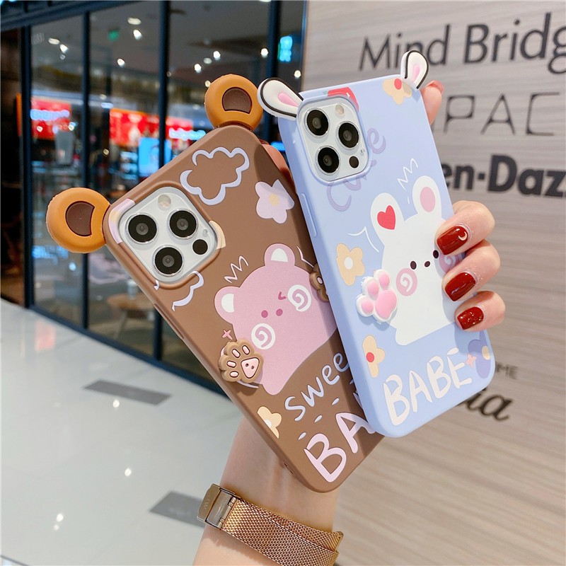 Ốp Điện Thoại Mềm Hình Tai Thỏ Dễ Thương Cho Vivo Y21 S U10 V21 S1 pro Y19 V19 V15 pro V11i V23e Y20 i S