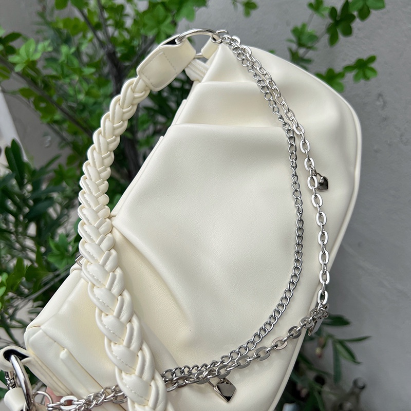 [CÓ SẴN 2 MÀU] TÚI KẸP NÁCH DA MỀM HÌNH ĐÁM MÂY PHỐI DÂY XÍCH GẮN CHARM PHONG CÁCH HÀN QUỐC 12092202
