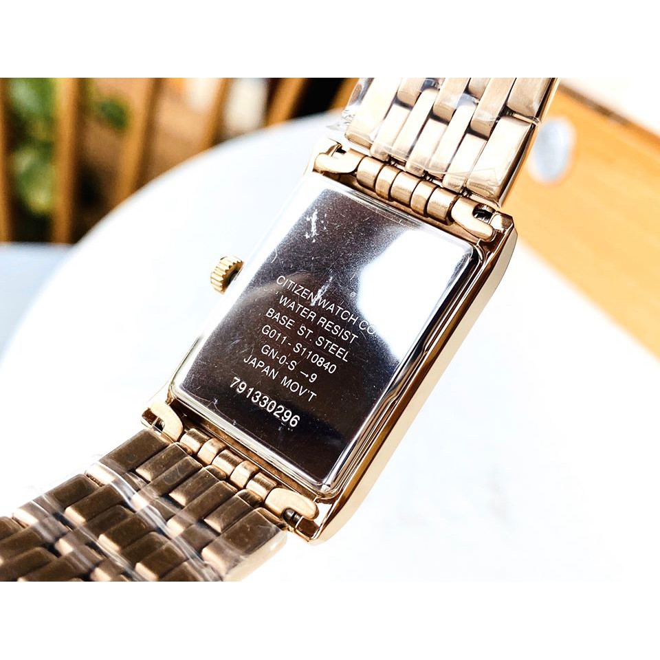 Đồng hồ quartz Nam-Nữ Citizen BH3003-51A mặt vuông dây kim loại