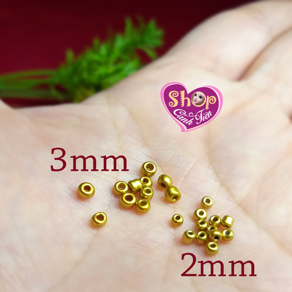 50gr (2000 - 3000 hạt) Cườm Tròn 2mm, 3mm Nhũ Đậm nhiều màu Trang trí Thủ công - Hàng Hiếm