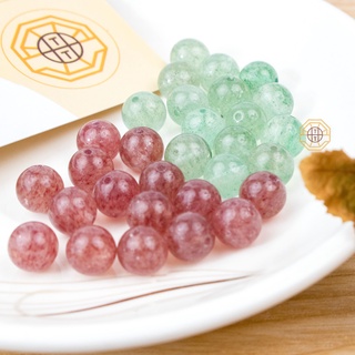 Hạt Đá phong thủy T Anh Dâu Tây tự nhiên làm vòng tay handmade đủ size 6 8 10li - Phong Thủy Tây Tạng