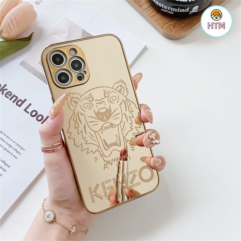 Ốp Điện Thoại Viền Vuông Mạ Vàng Thời Trang Có LOGO Cho IPHONE 13 12 11 PRO MAX XS MAX XR X 7 + 8 PLUS