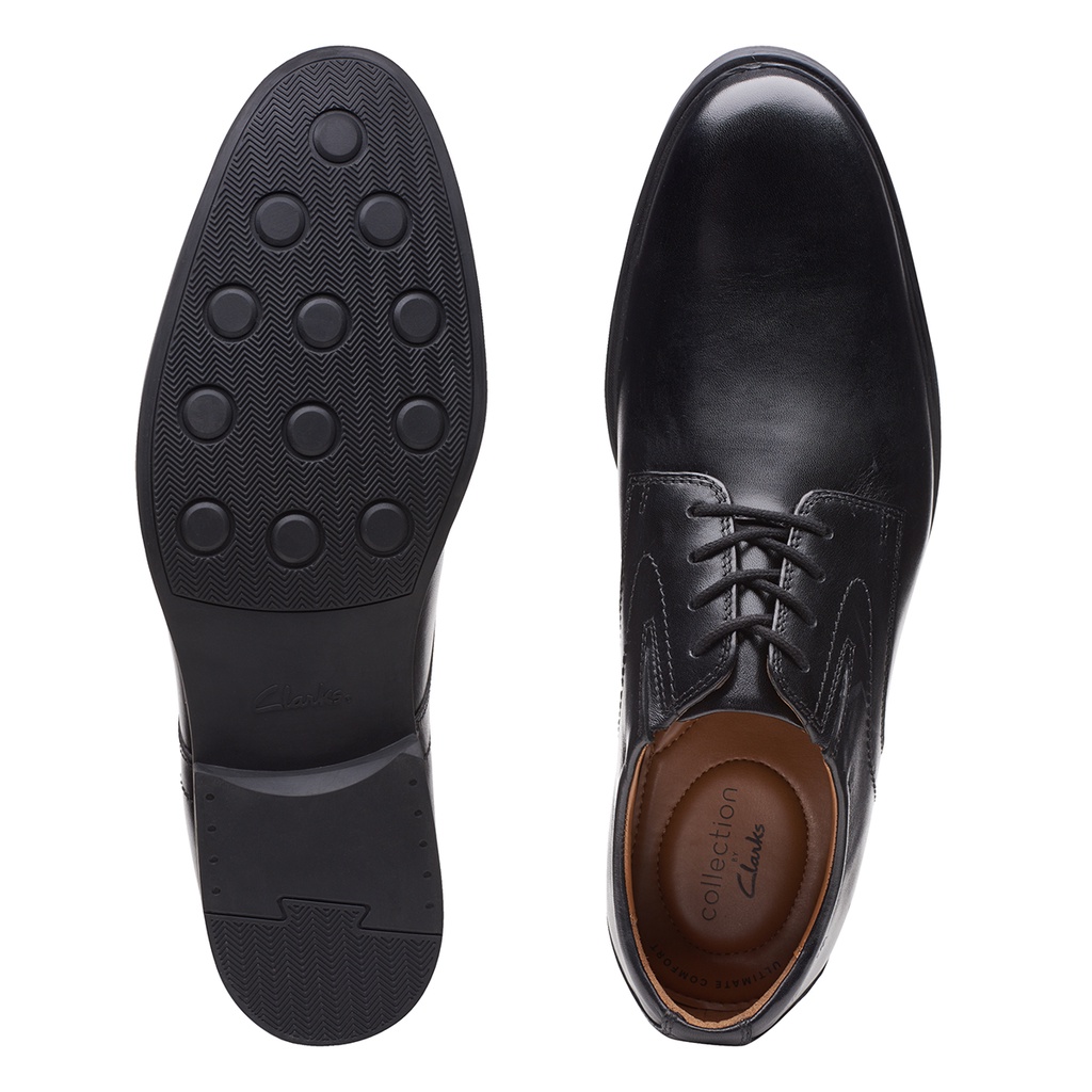Giày buộc dây nam CLARKS Whiddon Plain màu đen
