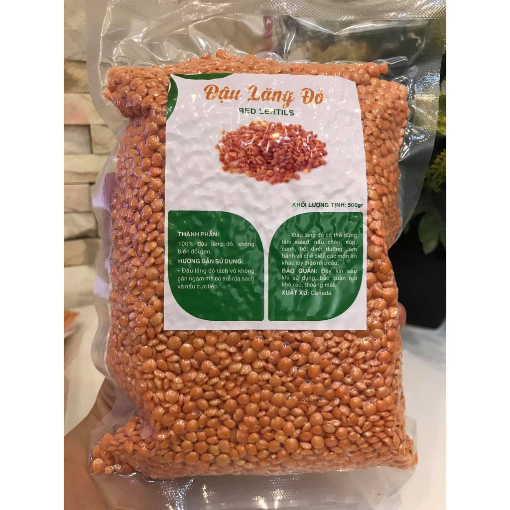 500 GRAM ĐẬU LĂNG ĐỎ ĐÃ TÁCH VỎ (nhập khẩu Argentina)
