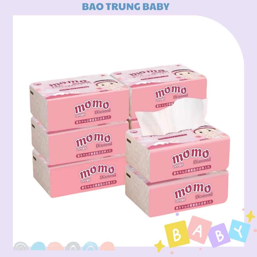 Khăn giấy ăn khô gấu trúc MOMO 1 gói rút 270 tờ, 4 lớp siêu dai, mềm, mịn, tiết kiệm, đa năng