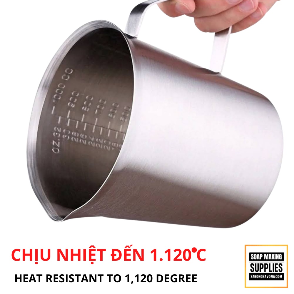 CA ĐONG 2L INOX 304 THÉP KHÔNG GỈ - CA ĐONG CHỊU NHIỆT CAO - HB-304 THICK STAINLESS STEEL MEASURING CUP SCALE