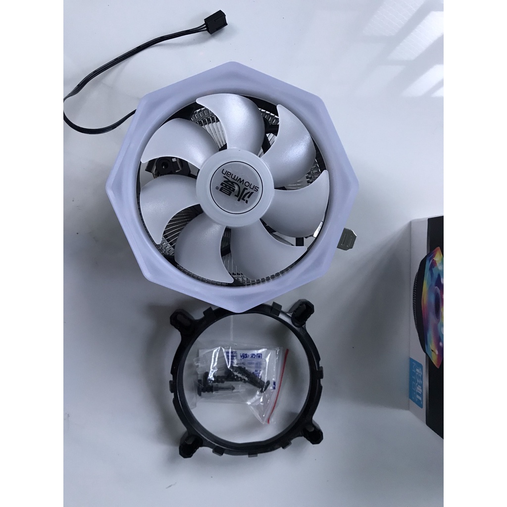 Quạt tản nhiệt CPU M105 LED RBG Socket Intel /AMD (Full box + keo tản nhiệt) - Fan CPU Led Snowman