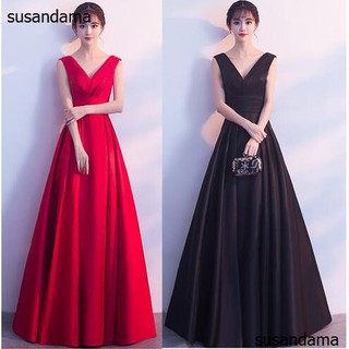 Đầm Maxi Dạ Hội Dáng Dài Sát Nách Cổ Chữ V Quyến Rũ