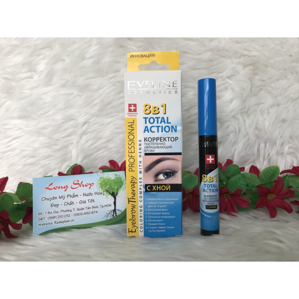 Dưỡng mày Eveline 8 in 1 Total Action Mascara