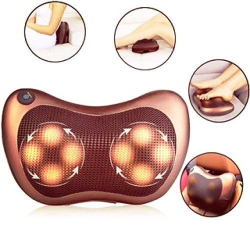 FREE SHIP_Gối Massage Hồng Ngoại Pillow 8 pi+ Tặng móc dán tường treo đồ 3D