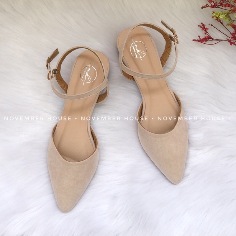 Sandal kiểu dáng sabo gót thấp mũi nhọn thiết kế trẻ trung thời trang nữ - SB19 - November House