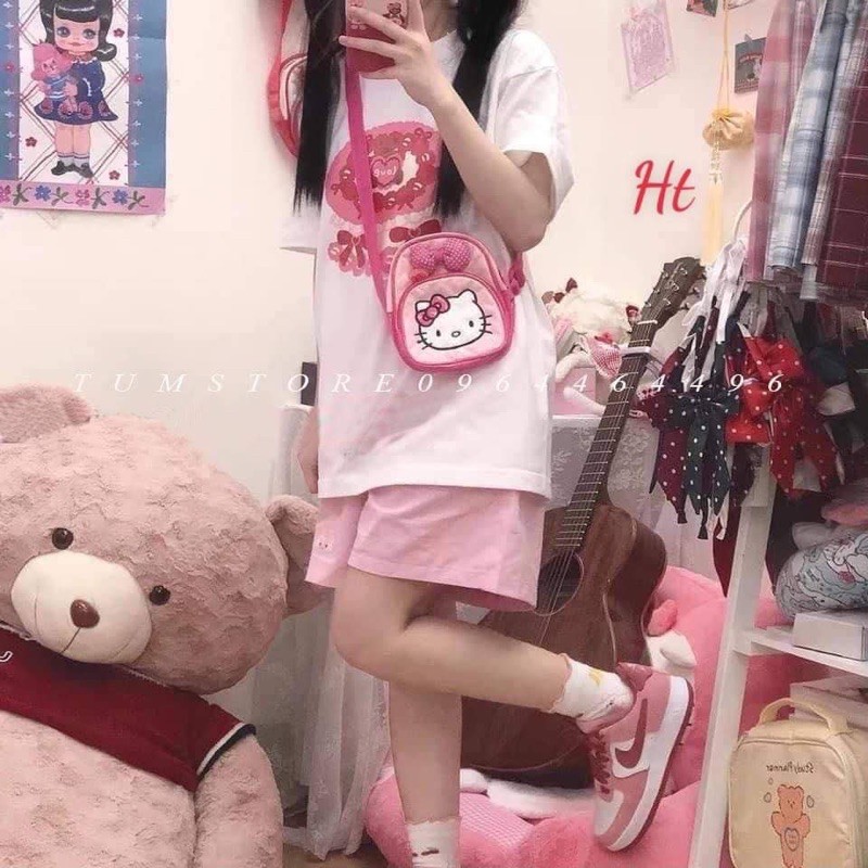 Bộ tim nơ +quần thỏ hồng HT12