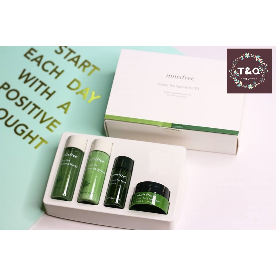 {Tặng mặt nạ giấy}Bộ Dưỡng Da Trà Xanh Innisfree Green Tea Special Kit
