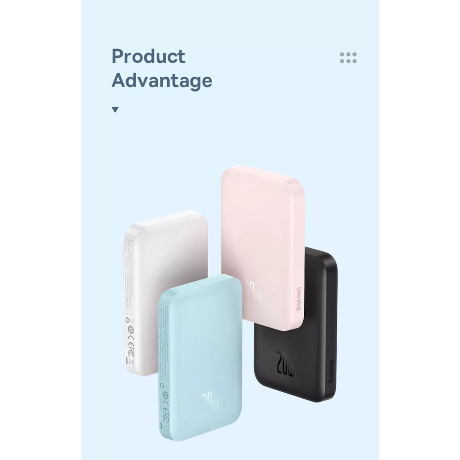 Pin sạc dự phòng không dây Baseus Magnetic Wireless 6.000mAh 20W