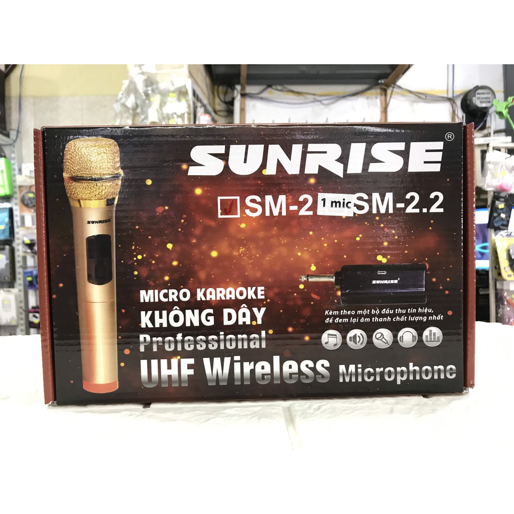 MICRO KARAOKE KHÔNG DÂY SUNRISE SM-2 1 MICRO CHÍNH HÃNG