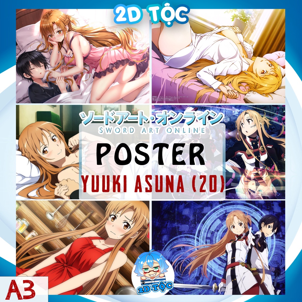 Tranh poster A3 giấy chất lượng cao Yuuki Asuna (20) Anime Manga Sword Art Online  - 2D Tộc Shop