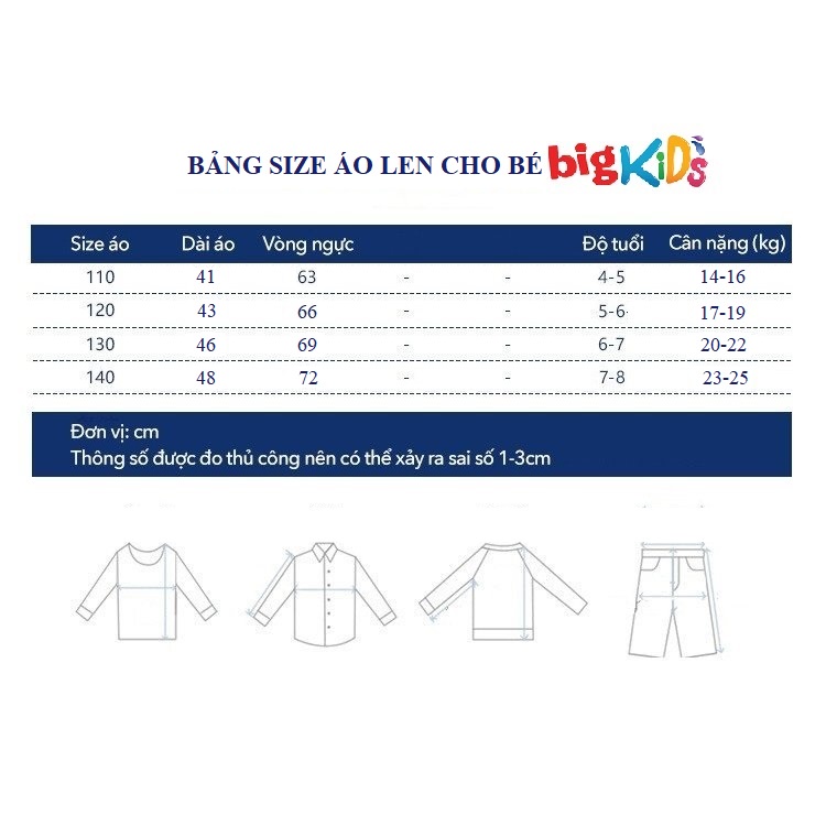Áo len cho bé gái hàn quốc thời trang trẻ em thu đông BigKids