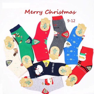 Combo 5 đôi tất mùa đông họa tiết Giáng Sinh cho bé trai và bé gái | Tất noel