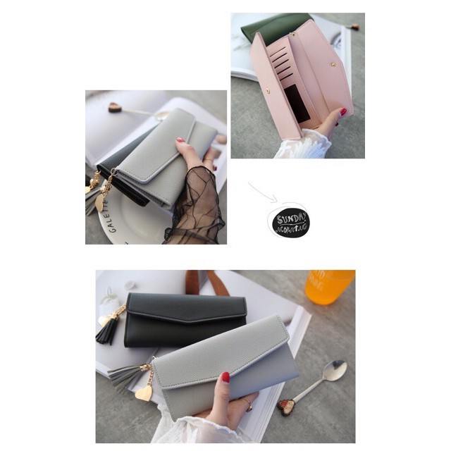 Ví Cầm Tay Nữ Dáng Dài🔥FREESHIP🔥Ví Dài Nữ Phối Tua Rua Xinh Xắn Hàng Cao Cấp Siêu Đẹp HH134 | BigBuy360 - bigbuy360.vn