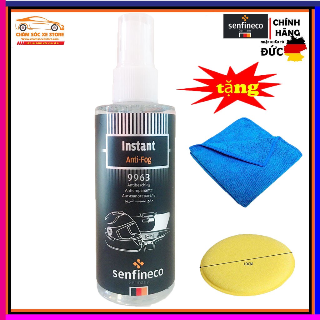 Chai Xịt chống đọng hơi nước sương mù hơi thở trên kính Senfineco Instant Anti-Fog 9963 - 100ml Tặng Khăn Mút