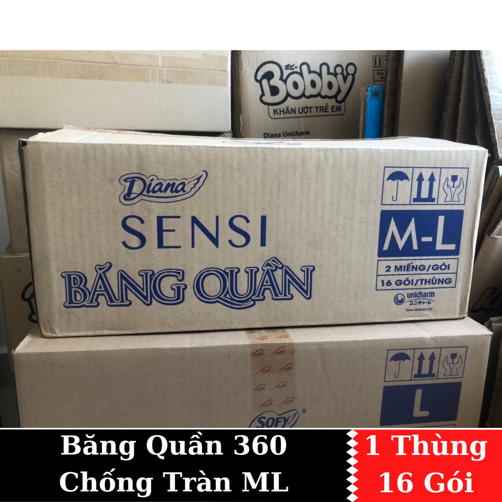 [1 Thùng 16 Gói] Băng Vệ Sinh Ban Đêm Diana Dạng Quần size SM-ML